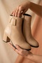 Women's Athens Nud Skin Buckle Detailed Heeled Short Boots - 4