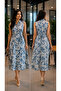 Women A-Line Sleeveless Dress with Extra Short Sleeves - 5