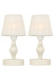 Liye 2 Pieces of Table Lamp White Cream Hat, Decorative Table Lamp, Living Room and Living Room Lighting, Bedroom Decoration - 3