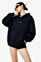Women's Oversize Sweatshirt Hoodie Active & Refined 3D Printed Navy Blue – Hooded, 3 Thread Count, with Pockets - 2