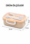 Steel Lunch Box with 2 Compartments, Fork and Spoon, Camping Food Container with Air Lock, Microwave Safe, Bpa Free - 3