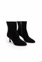 Women's Heeled Boots Genuine Black Suede Leather