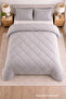 Wellsoft Double Colorful Quilt Double Sided 195x215 Gray - 3