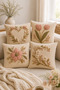 3D Dimensional Digital Printing Tulip Pattern (Not Knitted) Set of 3 Throw Pillow Covers Double Sided Printed - 2