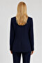 Navy blue classic collar jacket - 3