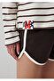 91 Patch Detailed Striped Long Sleeve T-Shirt Loose Fit / Comfortable Loose Cut 1614171-91653 - 7