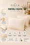 Cream Ruffled Pillowcase Set of 2 50X70 cm – with Cover, Without Zipper, Cream
