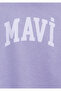 Logo Printed Hooded Purple Sweatshirt 7S10147-70557 - 5
