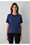 Navy Blue Basic Interlock T-Shirt Loose Fit / Comfortable Loose Cut 1613820-70487 - 3