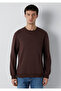 Crew Neck Brown Basic Sweatshirt 0S10457-88062 - 3