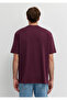 Logo Printed Claret Red Basic T-Shirt Loose Fit / Comfortable Cut 0612216-70434 - 5