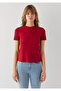 Crew Neck Red Basic T-Shirt Slim Fit 1614181-70391 - 3