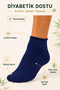 Original Men's 2 Pairs of Diabetic-Friendly Sugar Socks - Ultra Flexible, Non-Tightening, Seamless, Skin-Friendly, Breathable Premium Bamboo - Daily Half-Toe Socks |   Navy Blue Size 40-46 - 3