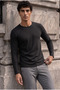 Ribera Regular Fit Cotton Lycra Ribbed Men's Sweatshirt - Black - 7