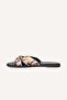 X DINA SAADI WANDA BOW WIDE - FLATS-1BM - BLK MULTI-6.5 - 3