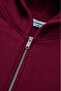 Burgundy Boxy Crop Men's Jacket Zip Hoodie - 2
