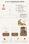Wooden 8176 Barred Trouser Hangers White Color 10 Pieces