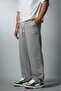 Gray Raw Wide Leg Men's Sweatpants with Stoppers Summer Sweatpants - 2