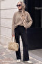 Corded Black Knitwear Trousers