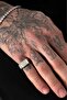 Silver Rectangular Men's Ring - 5