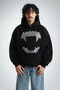 Rhinestones Vampire Tooth Oversize Hoodie - 3