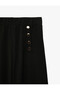 Crepe Scuba Fabric Ornamented Buttoned Wide Leg Palazzo Trousers - 6