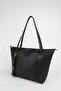 Women's Black Ring Charm Detailed Zippered Shoulder Bag En42 Size27 Sofia - 5