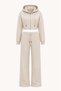 Women's Premium Thessaloniki Fabric Crop Zipper Hoodie & Wide Leg Pants Two-Piece Set Gn-0095