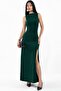 Slit Ruched Detail Sandy Maxi Dress