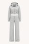 Women's Premium Thessaloniki Fabric Crop Zipper Hoodie & Wide Leg Pants Two-Piece Set Gn-0095