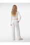 Cotton Drawstring Long Sleeve Crew Neck Camisole Crop T-Shirt - 4