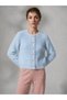 Women's Plush Look Soft Furry Crew Neck Basic Knitwear Cardigan - 2