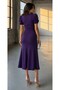 Square Neck Slit Midi Length Dress 582194 Purple - 4