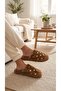 Women's Brown Pauntiye Rabbit Fur Indoor House Slippers 3 cm Byndatom01 - 2