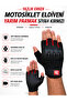 Revertech Aura Red / Half Finger - Motorcycle Gloves with Anti-Slip Palm Feature (Men's)