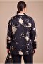 Abstract Patterned Women's Plus Size Long Sleeve Shirt Black - 4