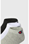 Basics 3Pk Quarter Socks Gray Unisex Socks - U20099-Em006 - 3