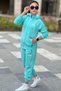 Girl's Scuba Atheletic Raglan Sleeve Hooded Diving Fabric Tracksuit Set Esf7027 - 7