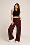 Women's Coffee Color High Waist Trousers