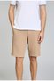 Beige Linen Viscose Bermuda Shorts with Pockets - 3