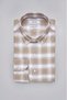 Beige Modern Fit Cotton Buttoned Half Italian Collar Sport Shirt - 3