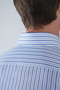 Long Sleeve Italian Collar Pocketless Blue Cotton Men's Shirt - 4
