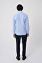 Blue Regular Fit Cotton Long Pasha Collar Shirt - 6