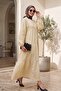 Dress with Partial Button Detail -Beige