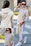 Girl's Scuba Potential Thick Striped Hooded Diving Fabric Tracksuit Set Esf7025 - 7