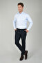 Light Blue Regular Fit Cotton Long Sleeve Shirt - 5