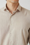 Men's Long Sleeve Beige Sports Shirt with Regular Fit - 3
