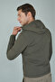 Khaki Regular Fit Leather Polyester Detailed Coat - 2