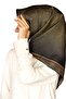 100% Twill Silk Scarf 90X90 Khaki Green Baroque Patterned Hand Stitched Women's Scarf - 4