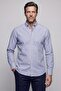 Navy Blue Regular Fit Cotton Pocketless Lapel Collar Long Shirt